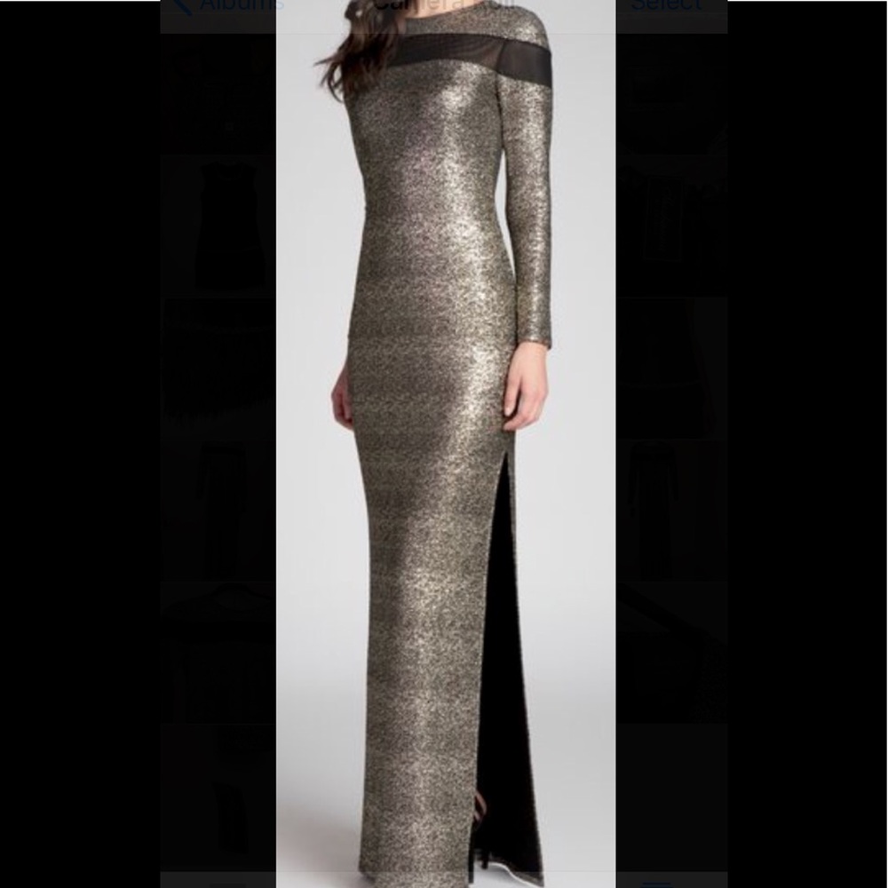 Shoshanna - Midnight Gold Evening Nadia Gown